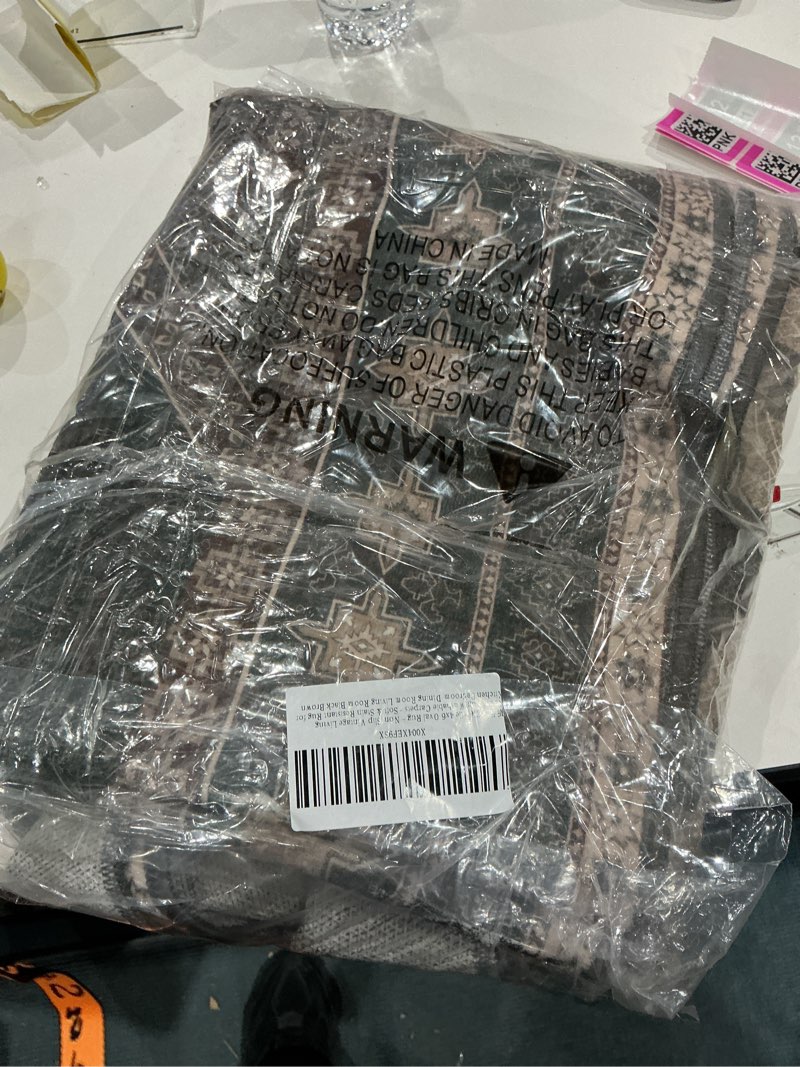 Condition photo showing Good Condition for 4x6 oval rug - washable ultra-thin living room rug non-slip vintage carpets - soft & stain resistant rug for kitchen bedroom dining room living room forest brown forest brown 4' x 6' (oval)