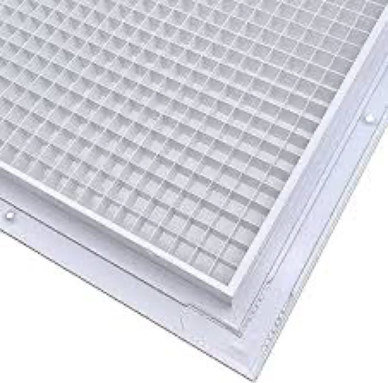 return air grille fits 20'' x 20'' duct opening, aluminum