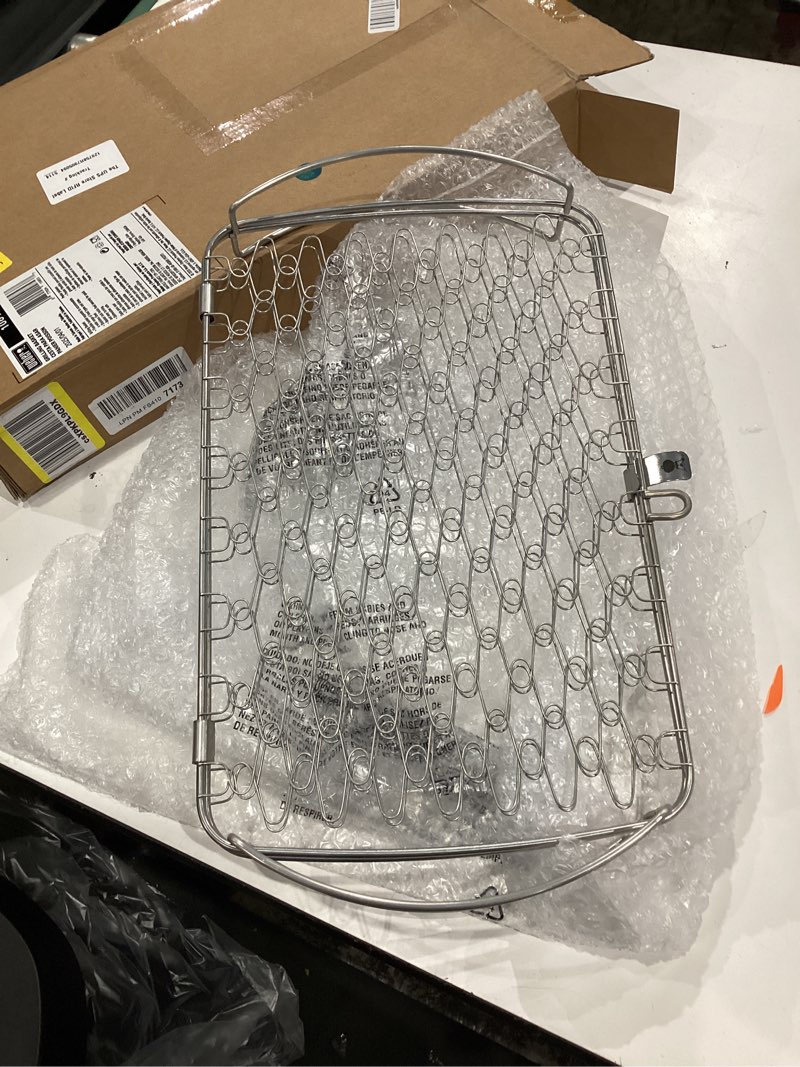 Condition photo showing Good Condition for weber large fish basket with easy open packaging,silver