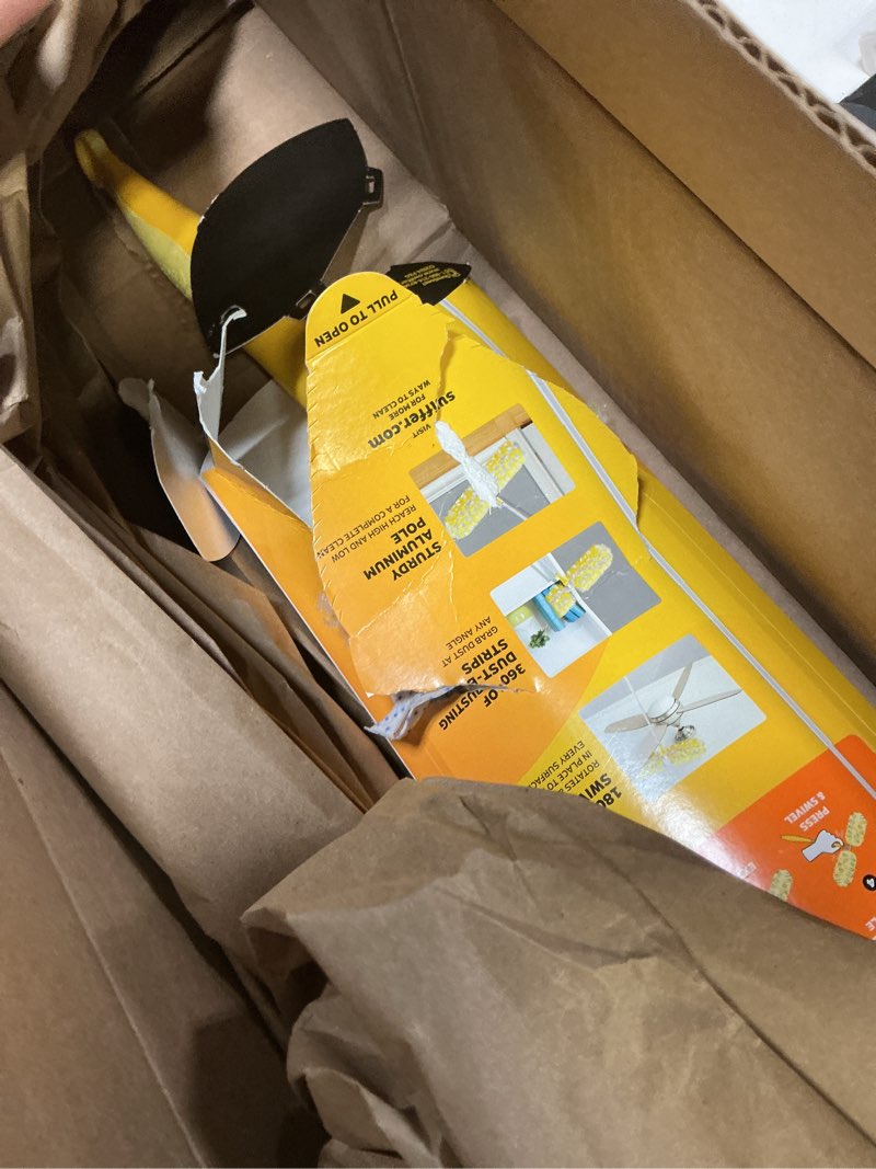 Condition photo showing As Is for Swiffer Duster Kit with 6 ft Super Extendable Handle, Heavy Duty Starter Kit with 8 Refills