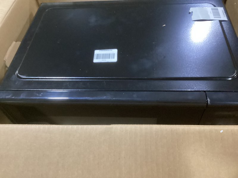 Condition photo showing As Is for black+decker em031mb11 digital microwave oven with turntable push-button door, child safety lock, 1000w, 1.1cu.ft, black & stainless steel, 1.1 cu.ft 1.1 cu. ft.