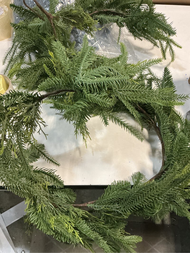 Condition photo showing Good Condition for Advancent Dark Green Christmas Pine Garland Wall Decor Outdoor Christmas Decoration Dark Handmade Pine Christmas Party Decoration Kits