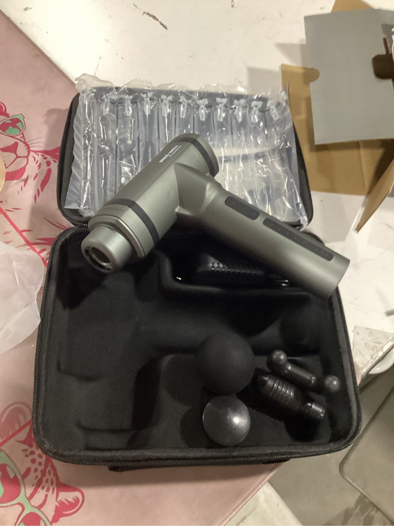 Condition photo showing Good Condition for massage gun deep tissue muscle massage gun , heavy-duty brushless moter with 5 gear.