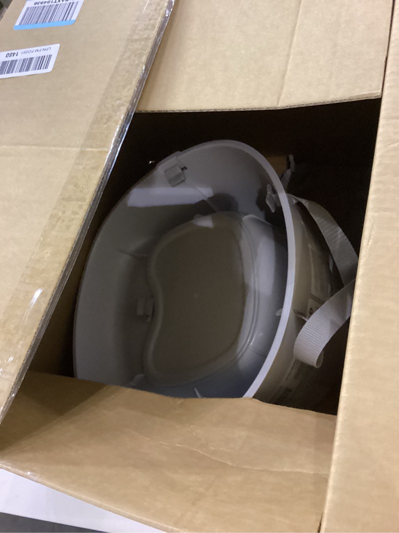Condition photo showing As Is for Ingenuity: ity by Ingenuity My Spot Easy-Clean Baby Booster Feeding Chair, 3-Point Harness, Washable Removable Straps - Grey, User Age Range: 6 - 60 months, Requires Assembly