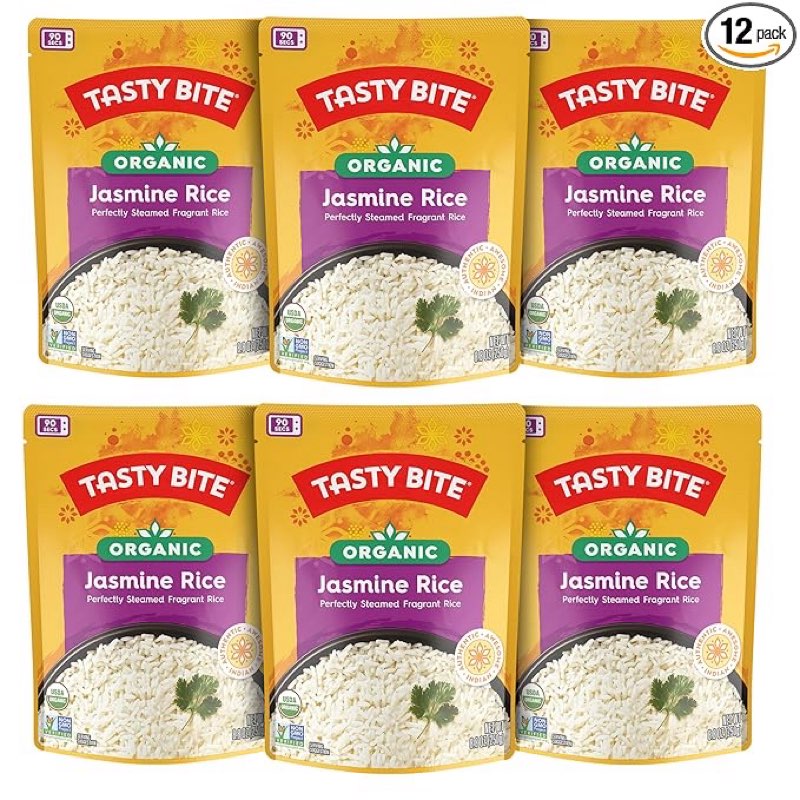 Best before 09/2026 Tasty Bite TB Organic Jasmine 12 x 8.8oz Pouches