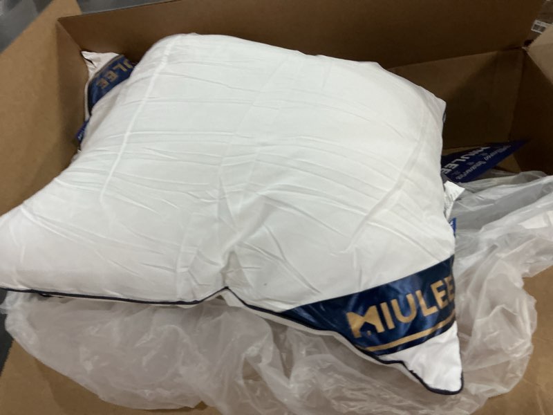 Condition photo showing Good Condition for Siluvia Euro Pillows 26x26 Pillow Inserts Set of 2 Square Throw 26 Pillow with 100% Cotton Cover for Sofa, Couch, and Bed - White 1 26x26 Inch (Pack of 2)