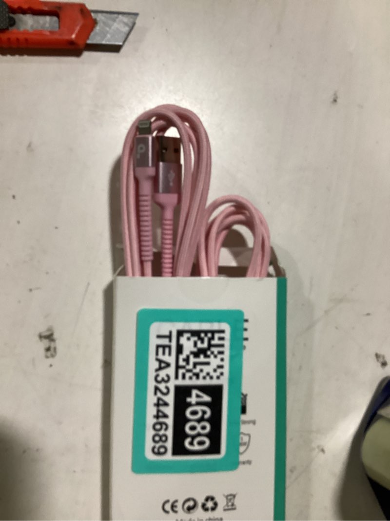 Condition photo showing Good Condition for iphone charger 6ft 2pack, lightning cable [apple mfi certified] iphone fast charging cord compatible with iphone 14/13/12/11 pro max/xs max/xr/8/7/plus/6s/6/se/5s/ipad (pink) 6ft usb a to lightning pink