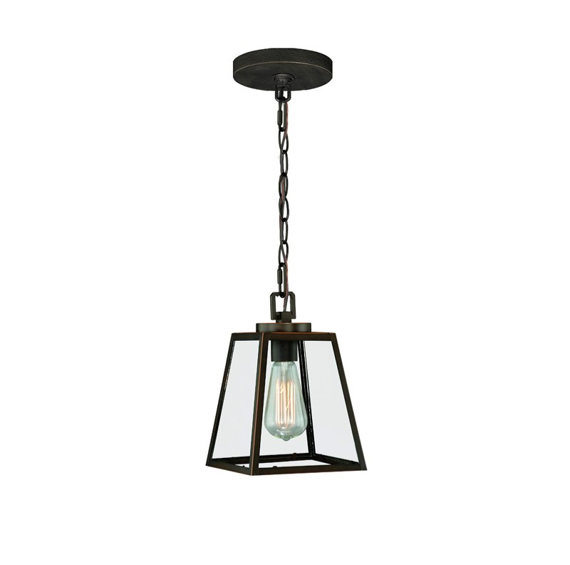 Hertzel 1 - Light Lantern Geometric Pendant Finish: Black