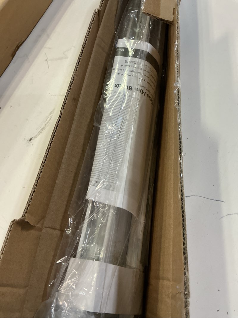 Condition photo showing New/Like New for blinds for indoor windows 1" vinyl l-shaped slats cordless mini blinds for home, 20" w × 36" h - white white 20" w × 36" h