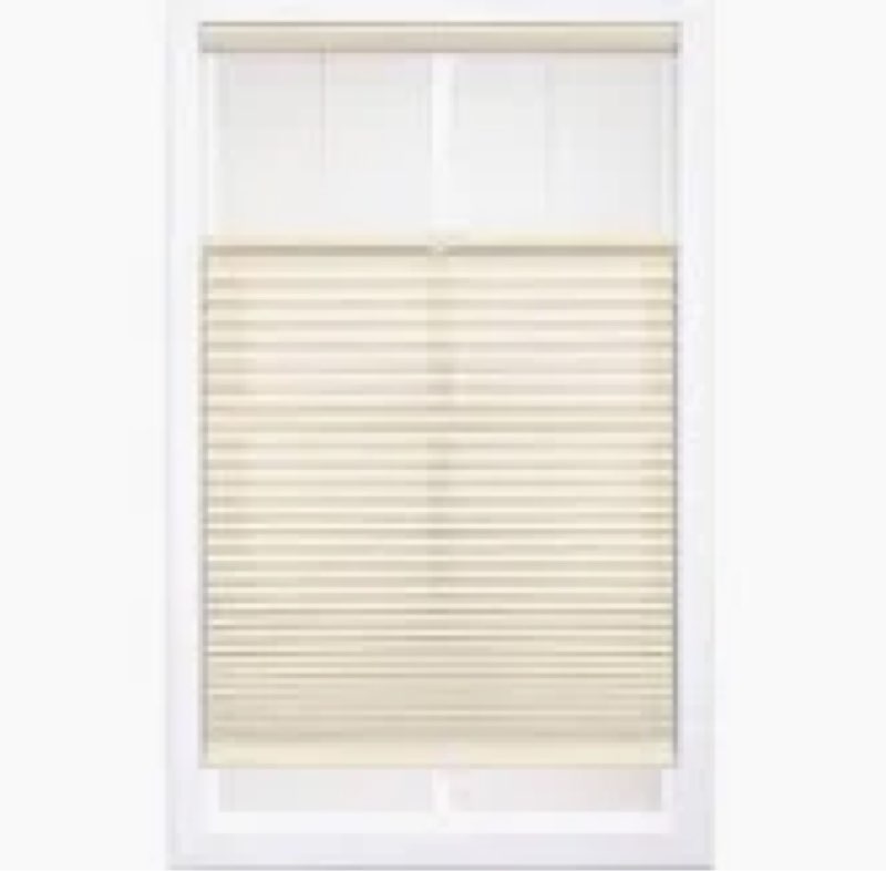 EcoHome 1.5 inch Cordless Semi-Sheer Light Filtering Top Down Bottom Up Cellular Shade Color: Alabaster, Length & Width: 18"W x 48"L