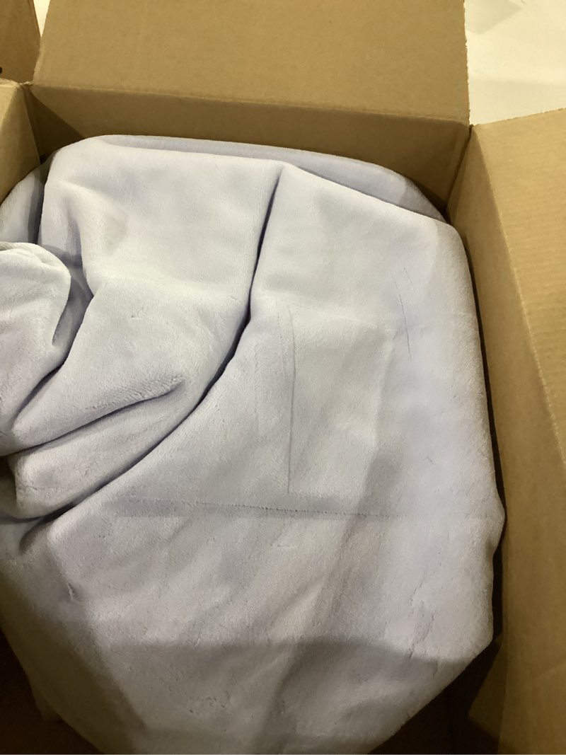 Condition photo showing As Is for ugg coco plush fleece throw blanket – soft & cozy blanket for couch, bed & sofa, perfect for home decor, house warming gifts or luxurious birthday gifts for women, 50" x 70", lavender misty wisteria lavender throw