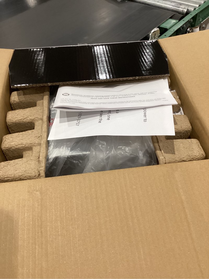 Condition photo showing As Is for homewerks 1.5-sone 110-cfm white decorative lighted bluetooth compatibility bathroom fan