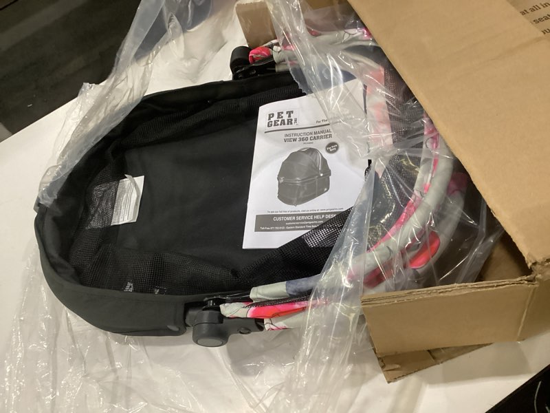 Condition photo showing As Is for pet gear no-zip view 360 pet safety carrier & car seat for small dogs & cats push button entry, view 360 20-inch, denim denim 20.0"l x 12.0"w x 18.5"h