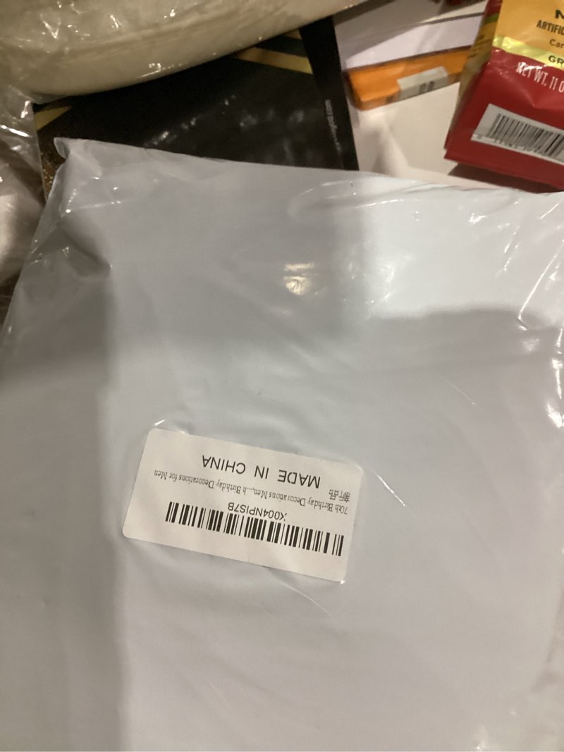 Condition photo showing Good Condition for 70th Birthday Decorations Men,Vintage 70 Years Old Birthday Decorations with Back in 1955 Backdrop Happy 70th Birthday Decorations for Men Gold 70th