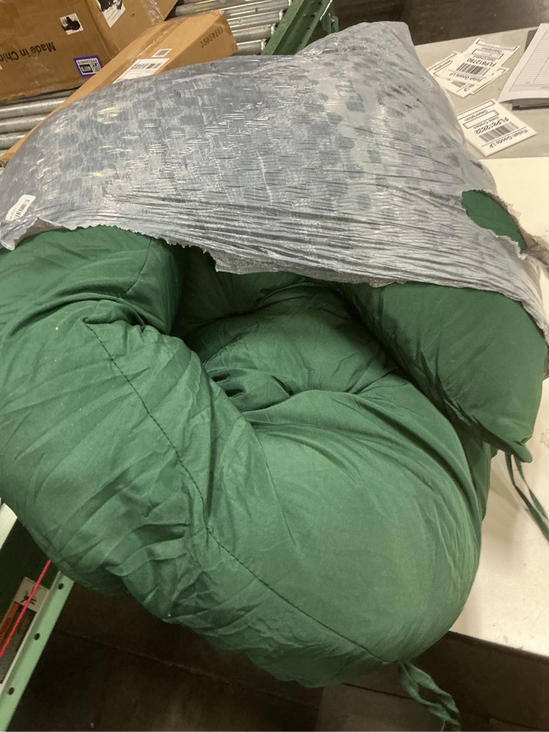 Condition photo showing As Is for tudomro green waterproof egg chair cushion with pillow filling 2.58 kg replacement rocking wicker chair cushion 48" x 32" high back hanging swing hammock pad thicken for outdoor patio garden