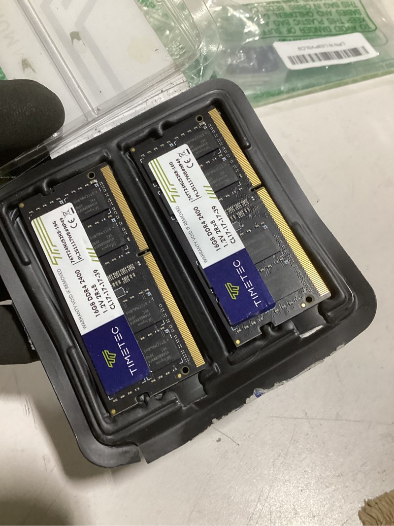 Condition photo showing Good Condition for timetec premium 32gb kit (2x16gb) ddr4 2400mhz (pc4-2400t) pc4-19200 sodimm laptop ram – 260-pin 1.2v cl17 non-ecc unbuffered memory module for laptop, notebook, mini pc, all-in-one 32gb kit(2x16gb) premium