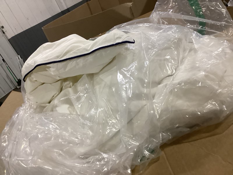 Condition photo showing As Is for (similar to )clothknow white full size comforter sets 3pcs white bedding comforter sets soft women men comforter with 2 x pillow cases full solid white