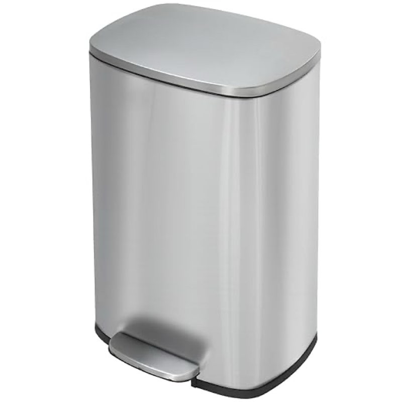 paylesshere 13 gallon (50l) in home recycling bin kitchen stainless steel recycling bin with lid removable inner bucket foot pedal soft close for office home kitchen garbage can trash bin paylesshere 13 gallon (50l) in home recycling bin kitchen stainless steel recycling bin with lid removable inner bucket foot pedal soft close for office home kitchen garbage can trash bin