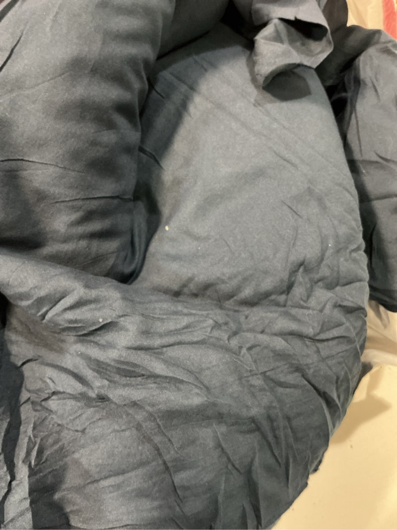 Condition photo showing item condition for cozylux full size comforter sets - navy blue comforter full size, 3 pieces box stitched bed set for all seasons, soft lightweight bedding sets with 1 down alternative comforter and 2 pillow shams(similar)
