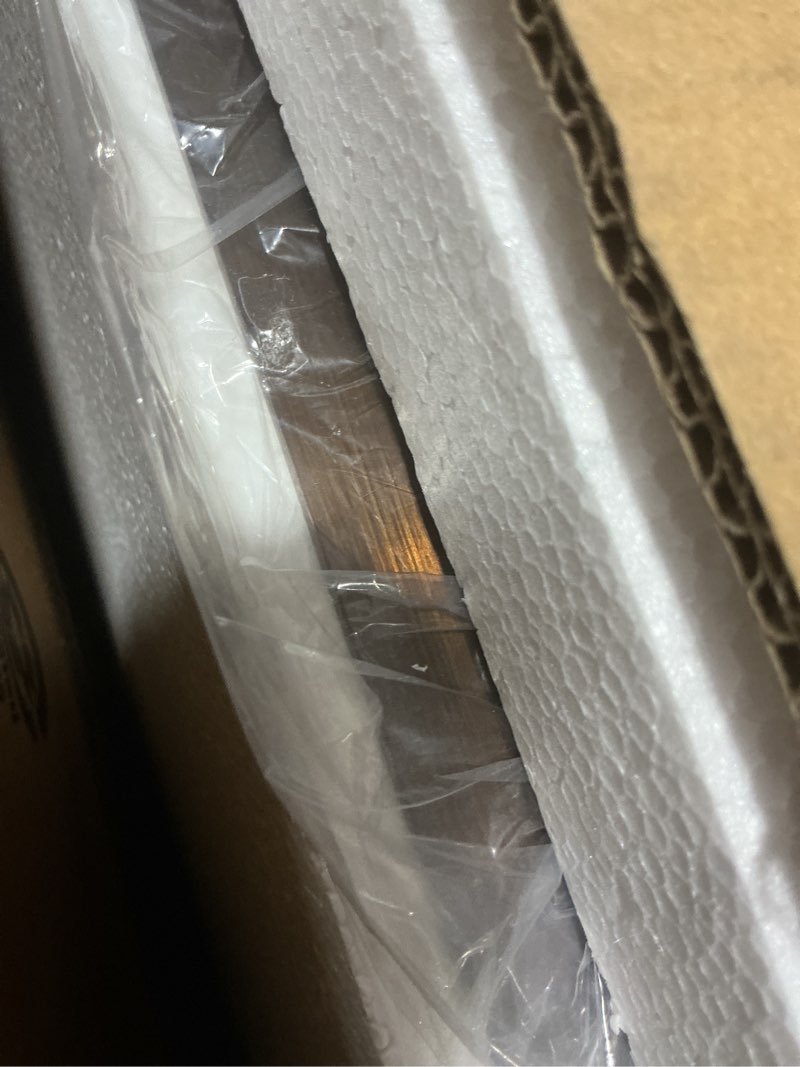 Condition photo showing Good Condition for ANDY STAR Bronze Bathroom Mirror, 24x36 Inch Brushed Bronze Rectangle Mirror, Scalloped Mirror for Bathroom with Premium Stainless Steel Metal Frame, Thin Frame Deep 1’’ Brushed Bronze 36"L x 24"W