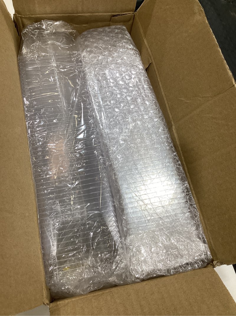 Condition photo showing New/Like New for 100 Pack 8 Oz Appetizer Cups, Charcuterie Cups, Mini Square Dessert Cups, Jello Cups, Pudding Cups, Parfait Fruit Cups Plastic Disposable Dessert Cups for Party Wedding Bridal Shower Catering Supplies