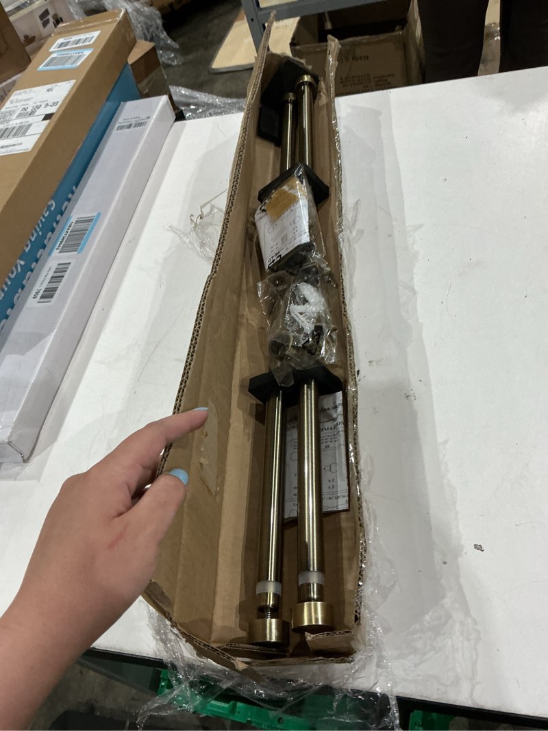 Condition photo showing Good Condition for 2-pack curtain rod for windows 28-48",adjustable window curtain rods with premium aluminum end cap finials and full surround brackets,3/4"(0.062feet) diameter,antique bronze drapery rods for curtains 28-48" antique bronze