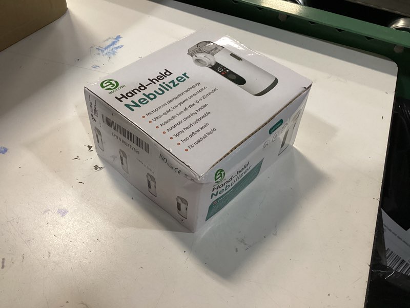 Condition photo showing New/Like New for Hand-held Nebulizer for Respiratory System, Portable Nebulizer with Self-Clean Mode, Rechargeable Nebulizer for Home Office Travel Grey