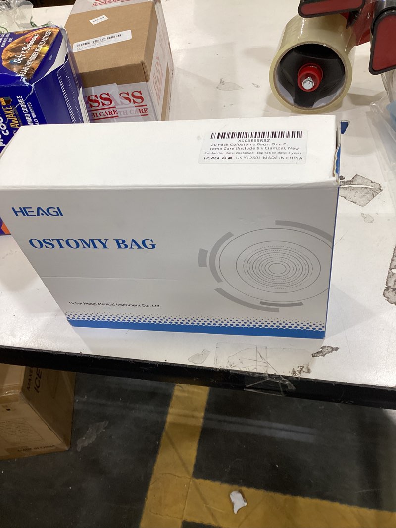 Condition photo showing New/Like New for 20 Pack Colostomy Bags, One Piece Ostomy Bag Ostomy Supplies, 15mm-60mm Cut-to-Fit Drainable Pouches with Clamp Closure for Ileostomy Stoma Care (Include 8 x Clamps)