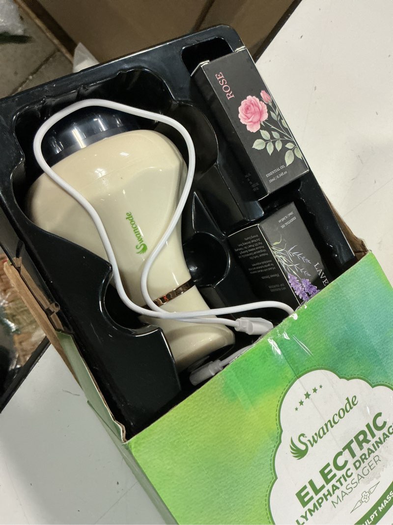 Condition photo showing As Is for Electric Lymphatic Drainage Massager, Handheld Body Sculpting Machine for Legs, Arms, Belly & Body Massage, Anti Cellulite Massage Tool with Red-Light, 9-Level Heat & Vibration for Relaxation