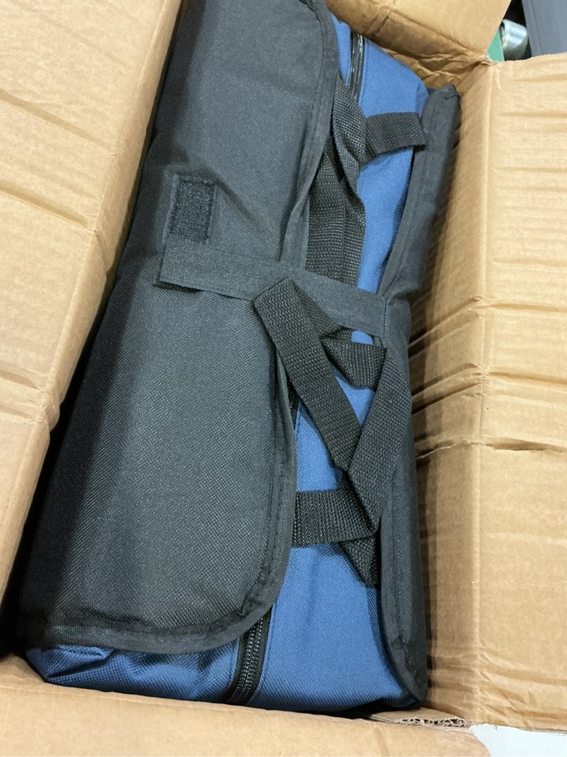 Condition photo showing New/Like New for extra large cat carrier for 2 cats, xl with removable divider, foldable soft-sided pet carrier with storage tote, portable travel crate for large cats, for car & home use, 24" x 17" x 17" blue