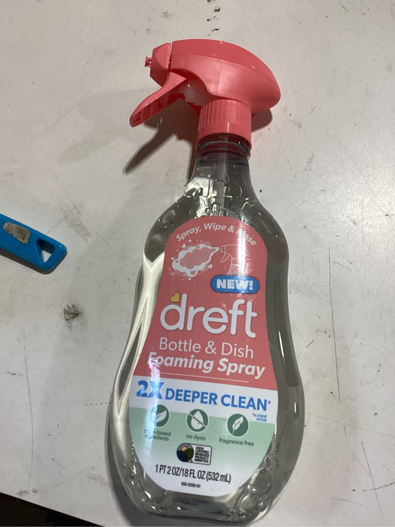 Condition photo showing Good Condition for dreft foaming baby bottle and dish cleaning spray, plant-derived formula, 18 fl oz