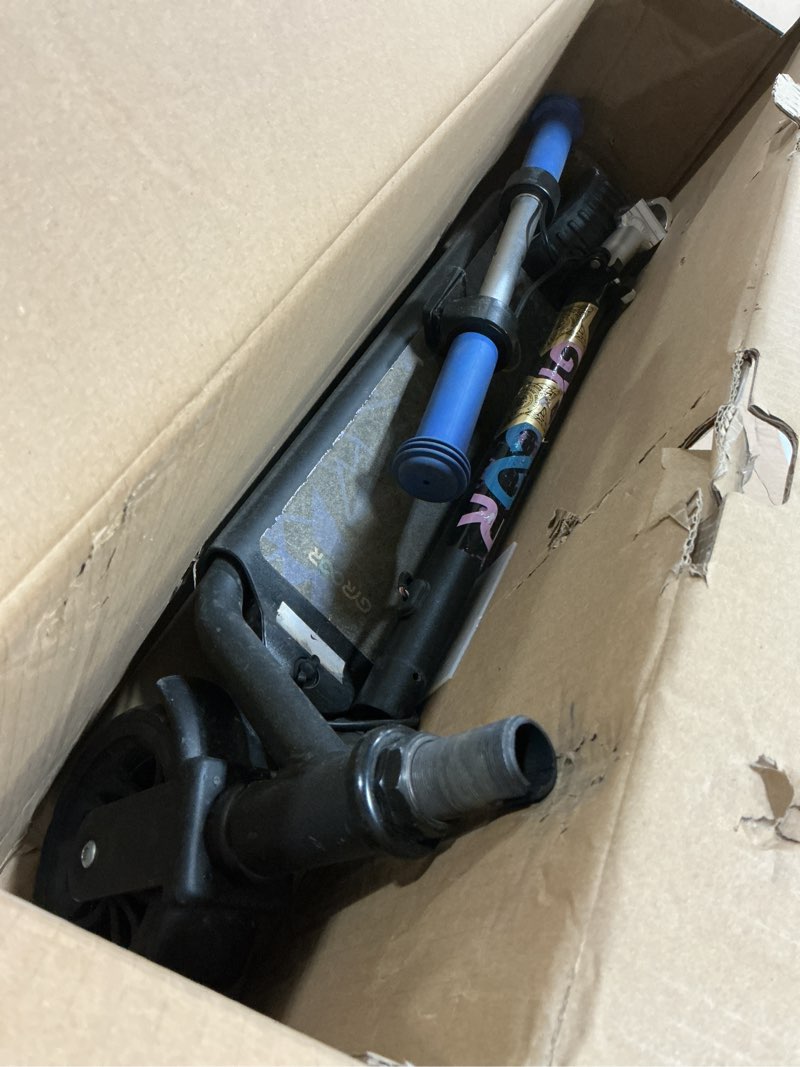 Condition photo showing As Is for gyroor h30 max electric scooter for kids, led dispaly, 150w powerful motor, dual brake system, adjustable height and speed, best presents for kids h30max-blue