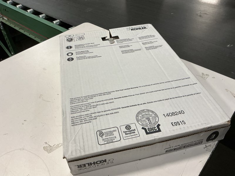 Condition photo showing New/Like New for KOHLER K-4774-0 Brevia Elongated White Toilet Seat with Quick-Release Hinges And Quick-Attach Hardware For Easy Clean, White