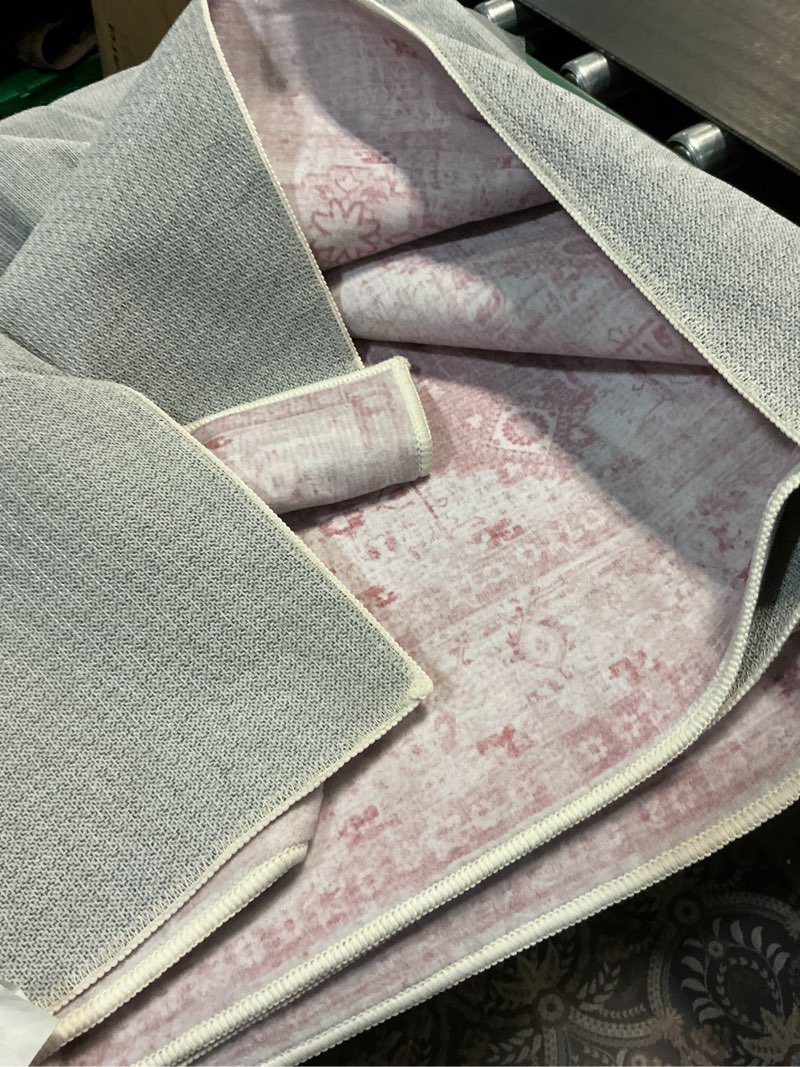Condition photo showing Good Condition for rugxara pink rug for living room bedroom, 5x7 area rugs washable vintage floral retro boho non slip & low pile nursery carpet for indoor girls kids room, classroom, dorm, playroom and dining room pink 5' x 7' (rectangular)