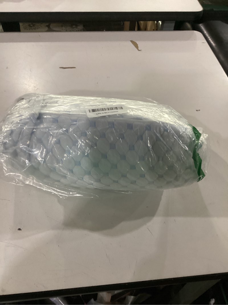 Condition photo showing New/Like New for neck roll pillow for neck pain relief - memory foam neck support pillow for bed | round neck pillow for sleeping, 15.7 * 6 * 6 inch (cool-blue) cool-blue large - 6.0" h