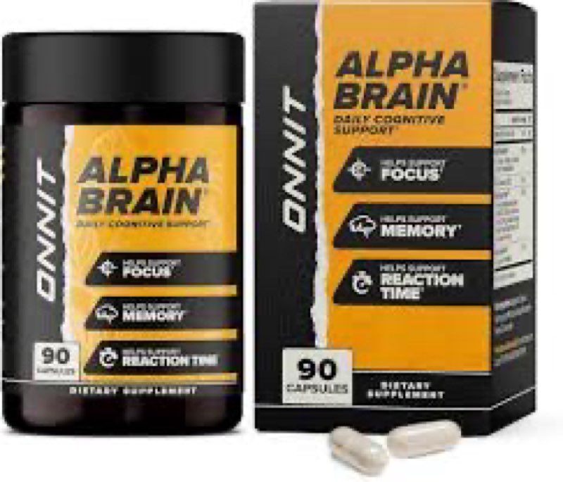 (EXP/05/10/2027)ONNIT Alpha Brain Premium Nootropic Brain Supplement for Men & Women - Caffeine-Free Focus Capsules for Concentration, Brain Booster & Memory Support 90 Count