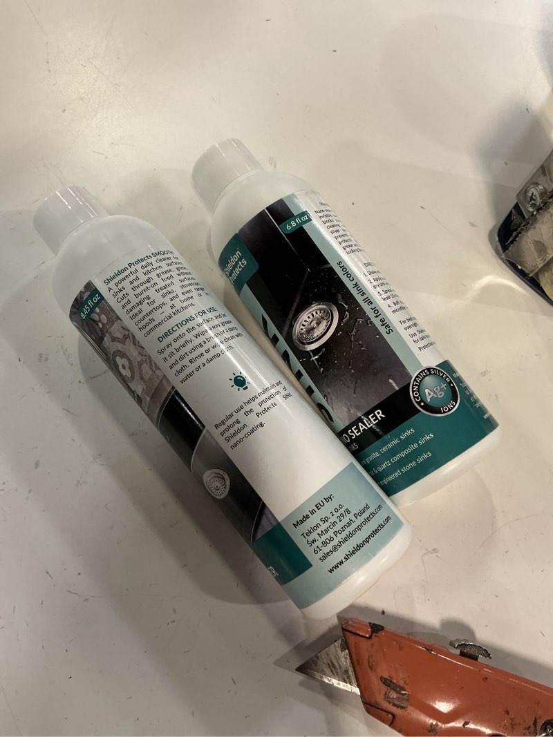 Condition photo showing New/Like New for shieldon sink care kit – cleaner & nano sealer for granite composite, ceramic & natural stone sinks – restores shine, repels stains, grease & hard water – 2 sponges & microfiber cloth