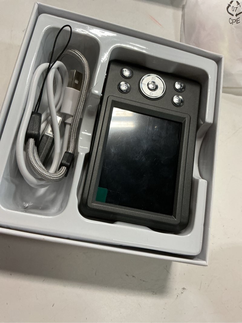 Condition photo showing As Is for Digital Camera, 64MP UHD 4K Point and Shoot Kids Camera with 64GB Card, 2 Batteries, 16X Zoom Anti Shake Date Stamp, Compact Portable Small, Camera for Kids Starter Children Student Girl Boy, Black
