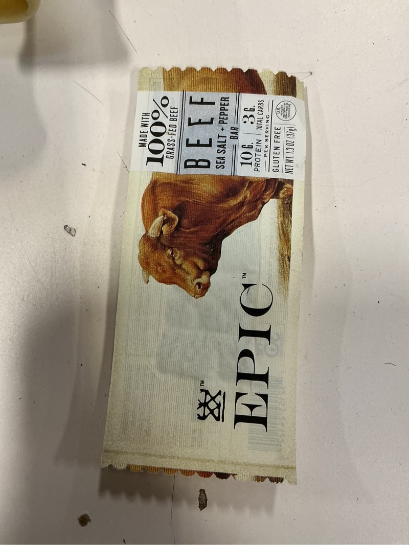 Condition photo showing New/Like New for Epic Provisions Beef Sea Salt & Pepper Bar, 1.3 Oz 12 pack