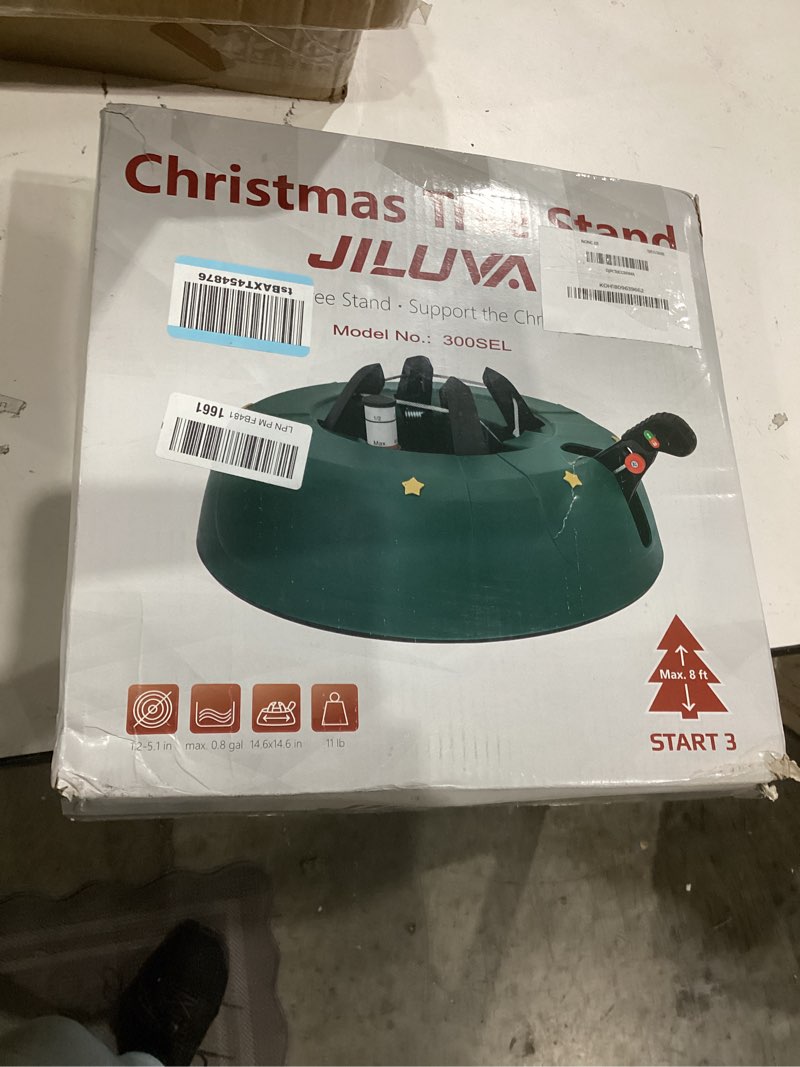 JILUVA Christmas Tree Stand with Water Reservoir, Foot Press Easy Setup, Fits up to 8ft Real Tree wi