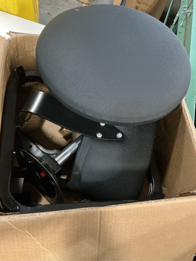 Condition photo showing As Is for shop stool with backrest, mechanic garage stool for workshop, adjustable shop stools chair, padded workbench stools for men women, 300 lbs capacity, 360° swivel pvc seat, heavy duty, black