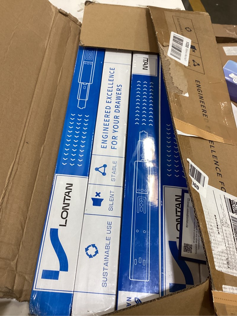 Condition photo showing New/Like New for LONTAN 10 Pairs Soft Close Drawer Slides 20in SL4502S3-20 Ball Bearing Full Extension Dresser Drawer Glides Side Mount Heavy Duty Cabinet Rails 100lb Capacity 20 Inch Soft Close-10 Pair