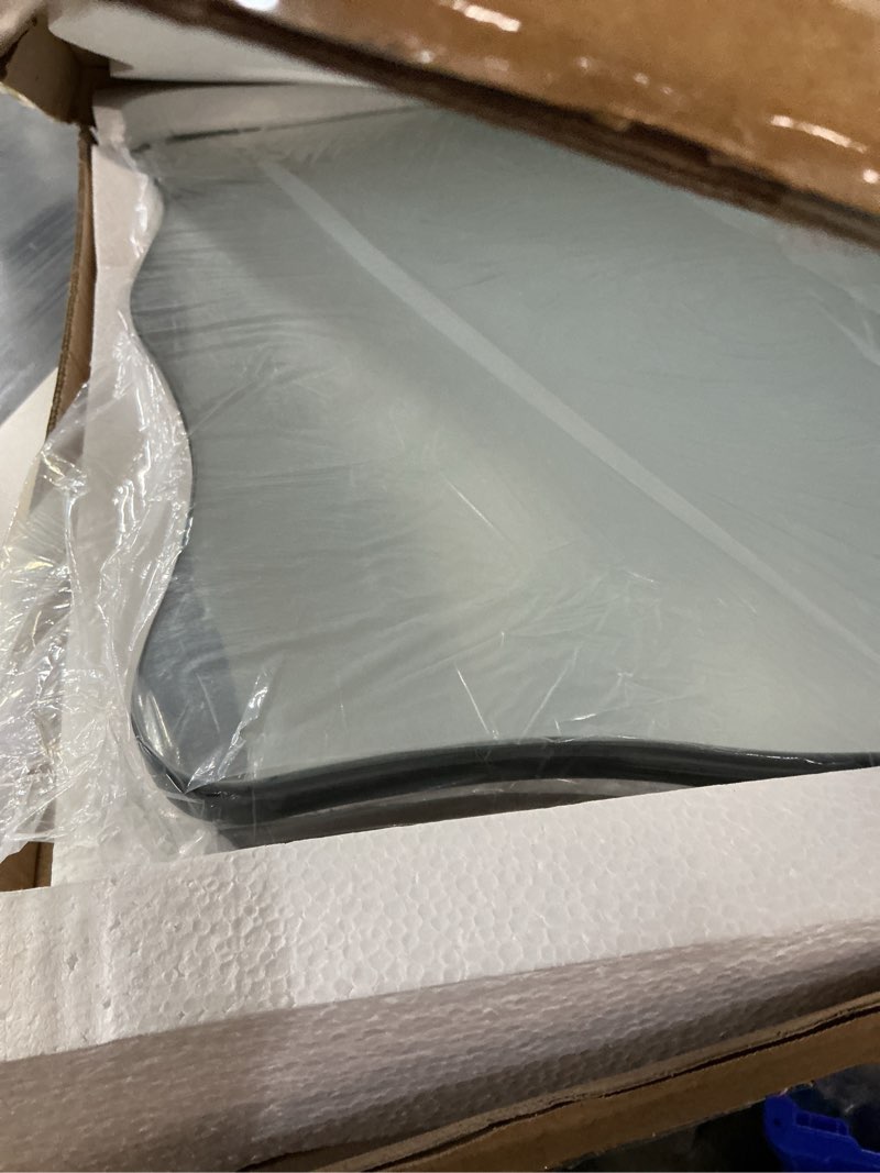 Condition photo showing Good Condition for Asymmetrical Frameless Bathroom Mirror, 32x20 Inch Irregular Wall Mirror, Wavy Vanity Mirror for Modern Bathroom, Bedroom, Entryway and Living Room Black Heterotypic 02 33.5"L x 20.5"W