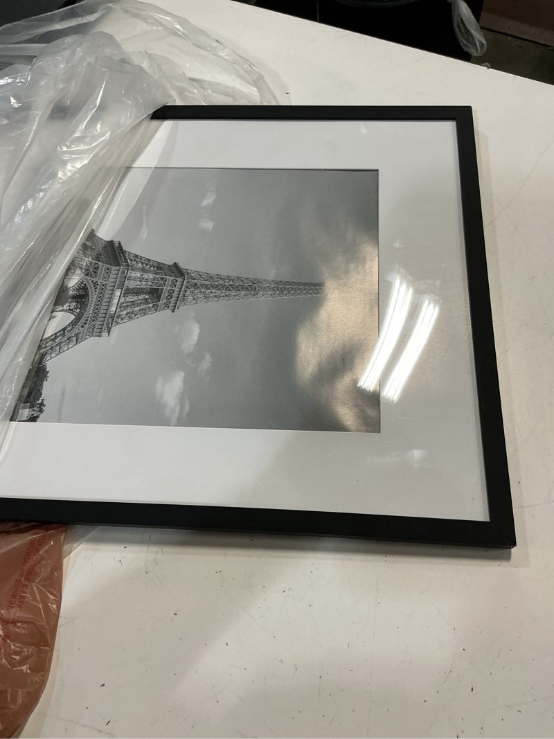Condition photo showing Good Condition for upsimples 16x20 picture frame, display pictures 11x14 with mat or 16 x 20 without, wall hanging poster frame, black, 1 pack black 16x20