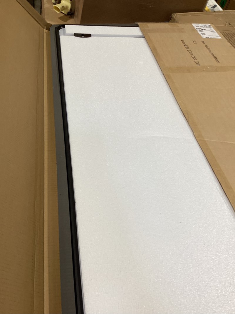 furnbar bathroom mirror 60" x 30", large rectangle wall mirror, black metal frame wall mounted mirro