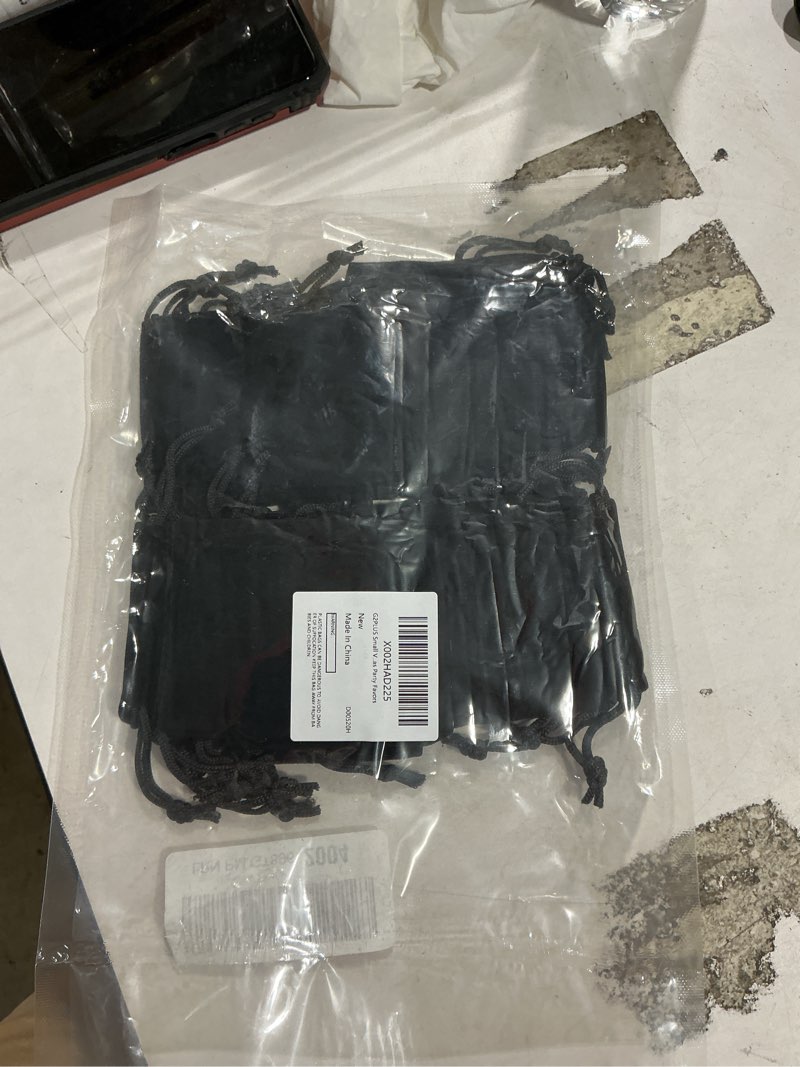 Condition photo showing New/Like New for similiar product sansam 50pcs small drawstring velvet jewelry pouches, 4.0x4.8 inch black drawstring velvet gift bags,treat favor bags for wedding, party, shower