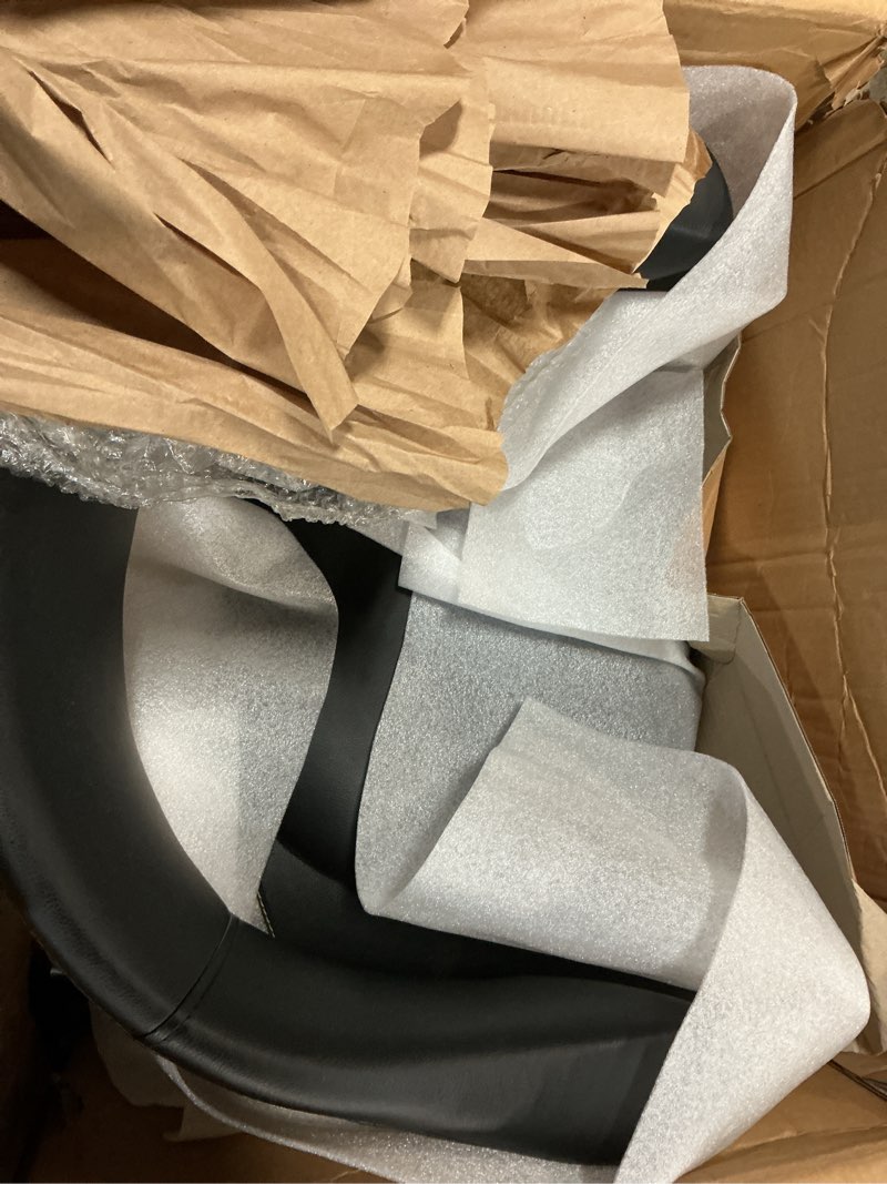 Condition photo showing New/Like New for porthos homes mid-century style dining chair with full pvc upholstery, wooden legs and arm rests, black one size