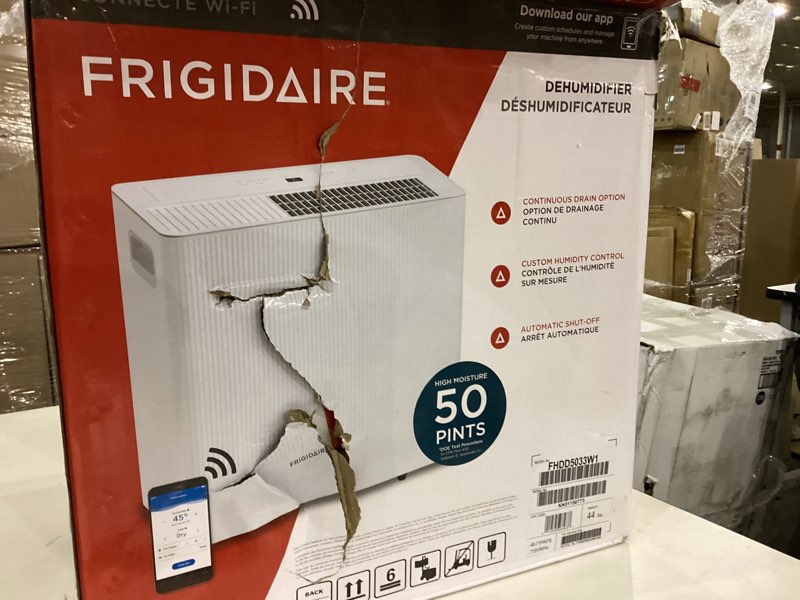 Condition photo showing As Is for Frigidaire dehumidifier