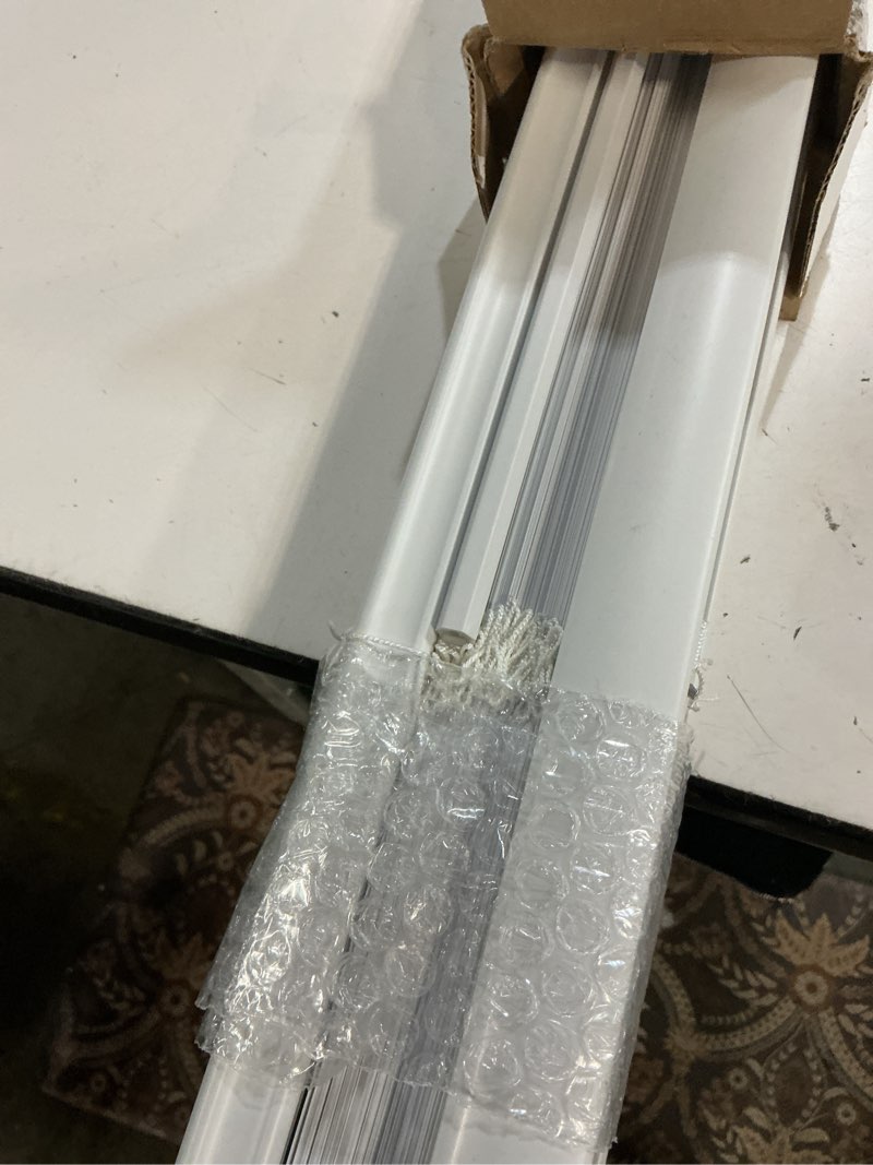 Condition photo showing Good Condition for project source 1-in slat width 52-in x 60-in cordless white vinyl room darkening