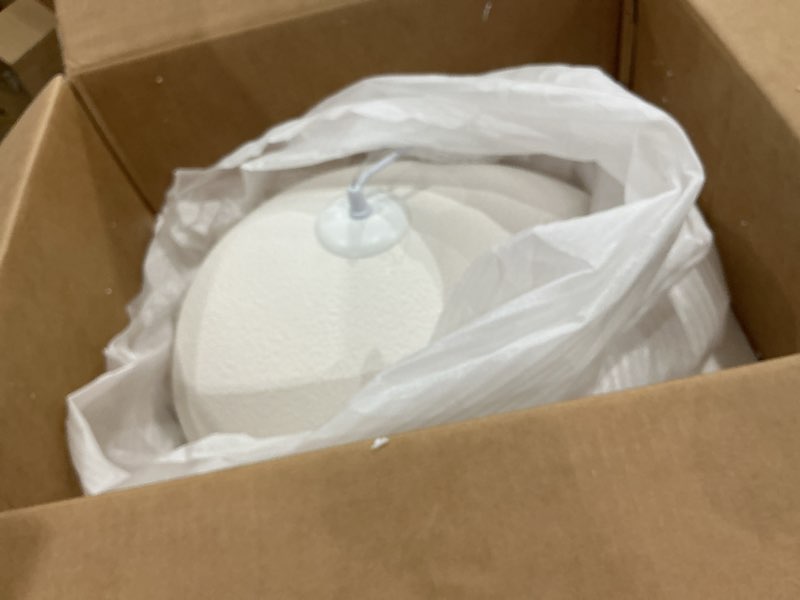 Condition photo showing Good Condition for jaymp 50cm wabi sabi pendant light for dining room kitchen island hallway restaurant modern hanging lamp e26 base japanese style bird nest shape lighting fixture (matte white,b shape, 50cm/19.7in) d50cm white,b